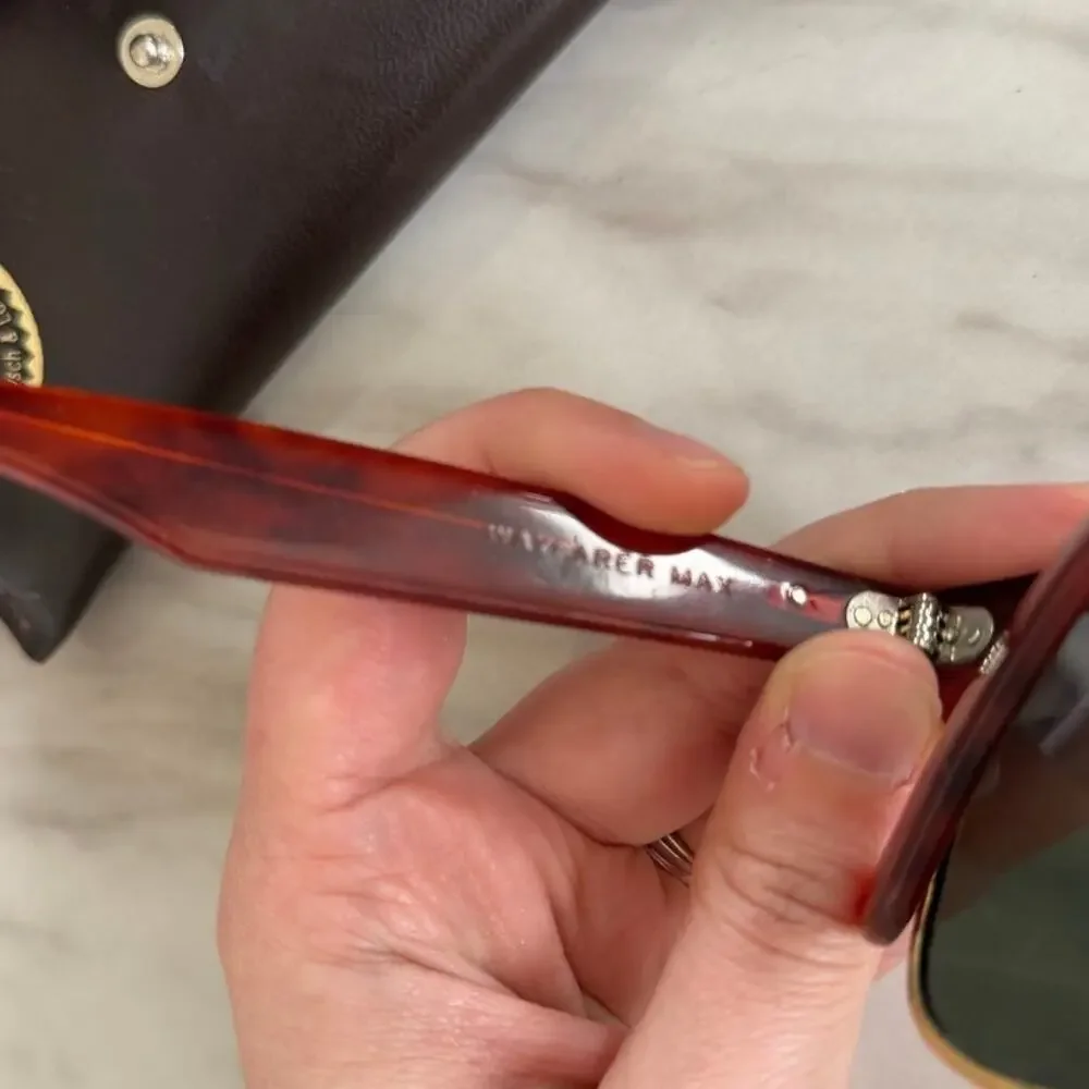 Vintage Ray Ban Wayfarer Max Brown Tortoiseshell Gold Rim Sunglasses